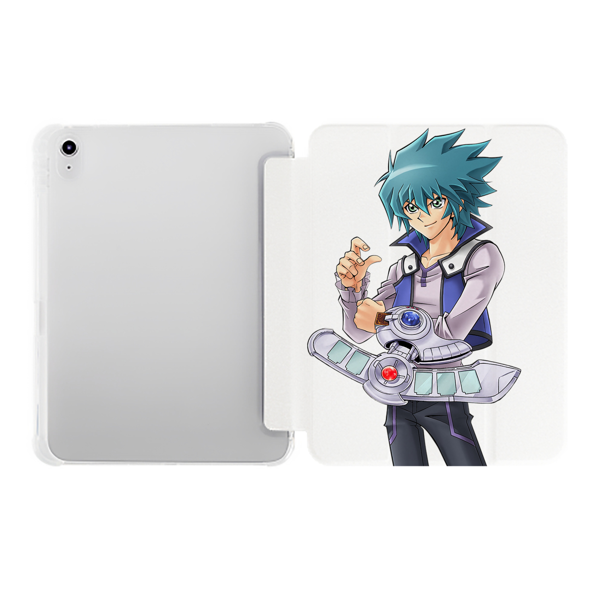 （画像用） 遊☆戯☆王 Yu-Gi-Oh! IPad ケース ペン収納付き 三つ折りスタンド PUレザー×シリコン 対応機種9.5/10.5/10.9インチ